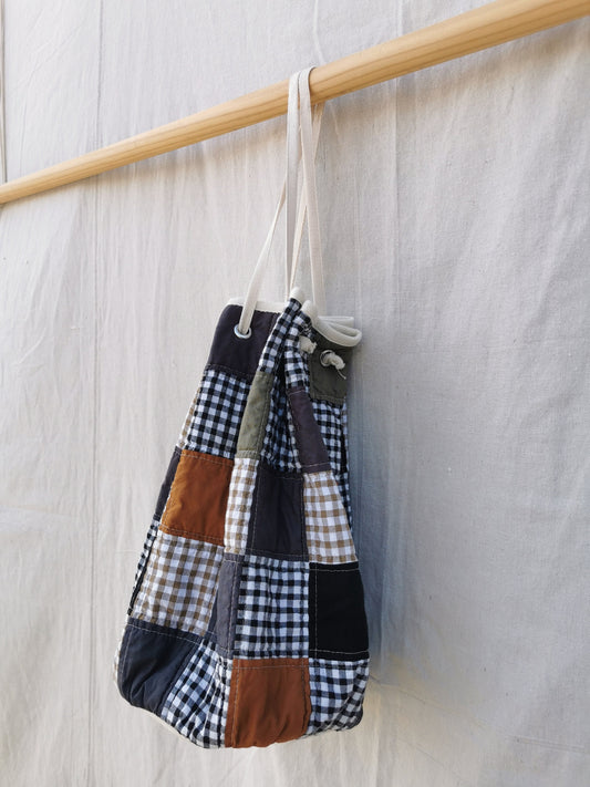 PATCHWORK BUCKET TOTE BAG - One of a kind!