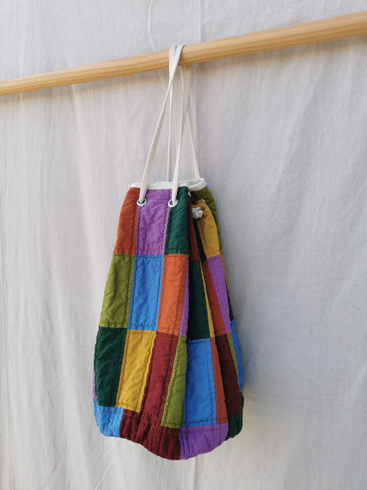 PATCHWORK BUCKET TOTE BAG - One of a kind!