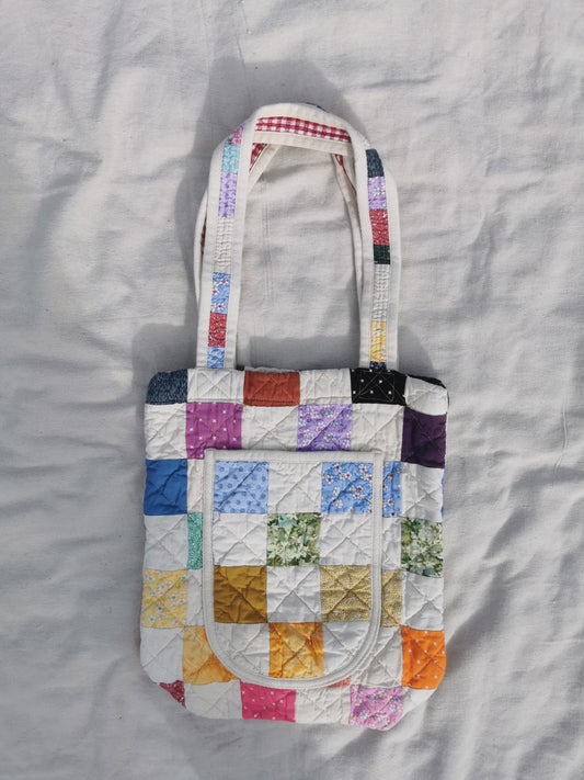 PATCHWORK BUCKET TOTE BAG - One of a kind!