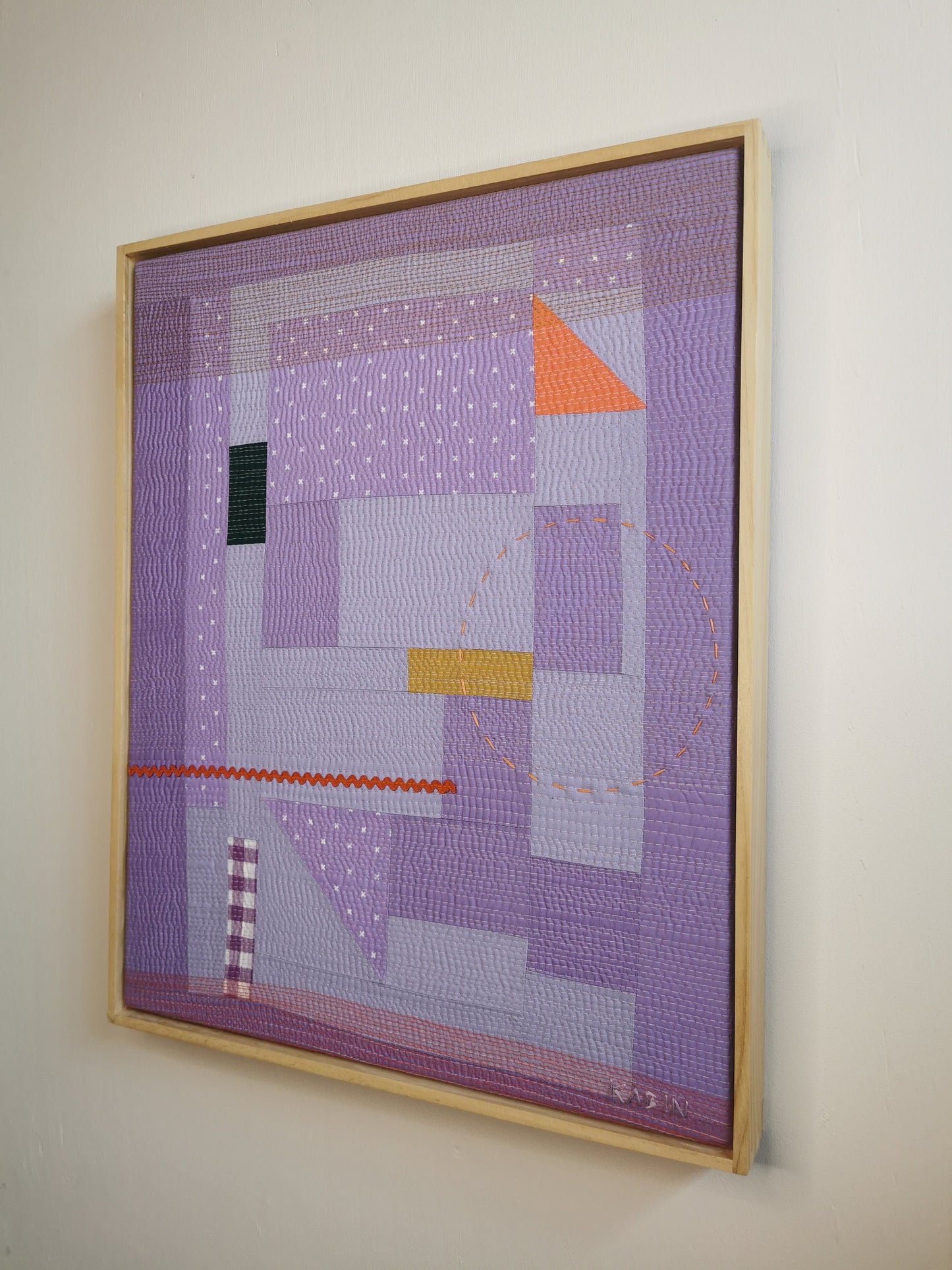Framed Art Quilt - 16" x 20" - Lilac Dream