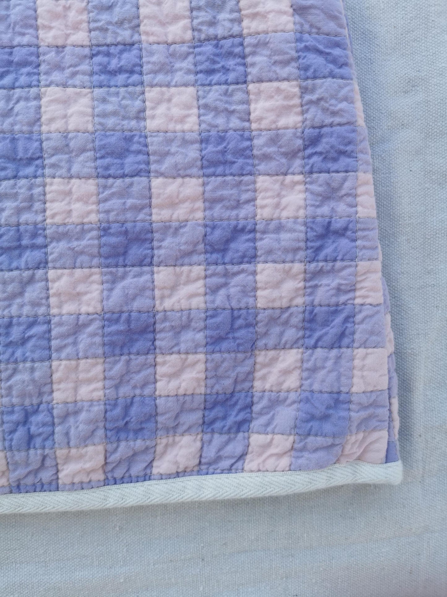 QUILTED VEST - Size XS - Lilac and Pink Plaid with Mint Lining