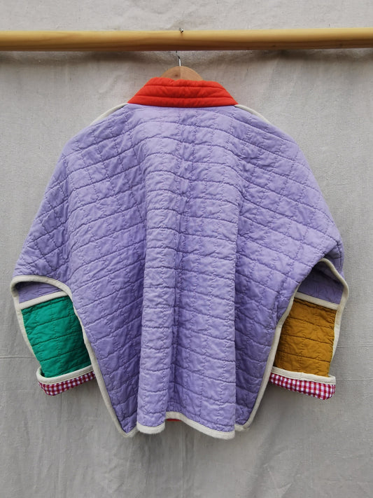 QUILTED JACKET - Size XS - Quilted Colourblock