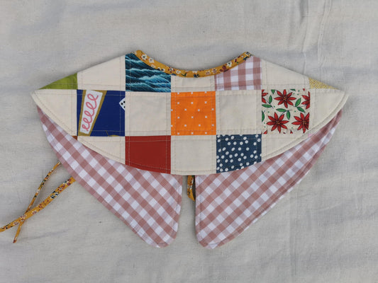 PATCHWORK QUILT COLLAR - Reversible - One of a Kind