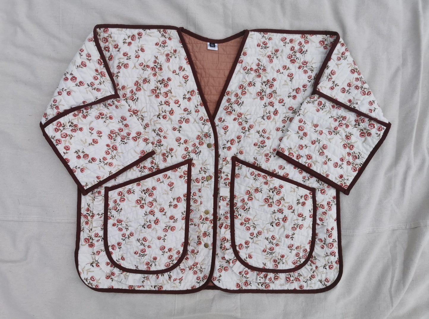 QUILTED JACKET - Size XL - Floral with Ruffles