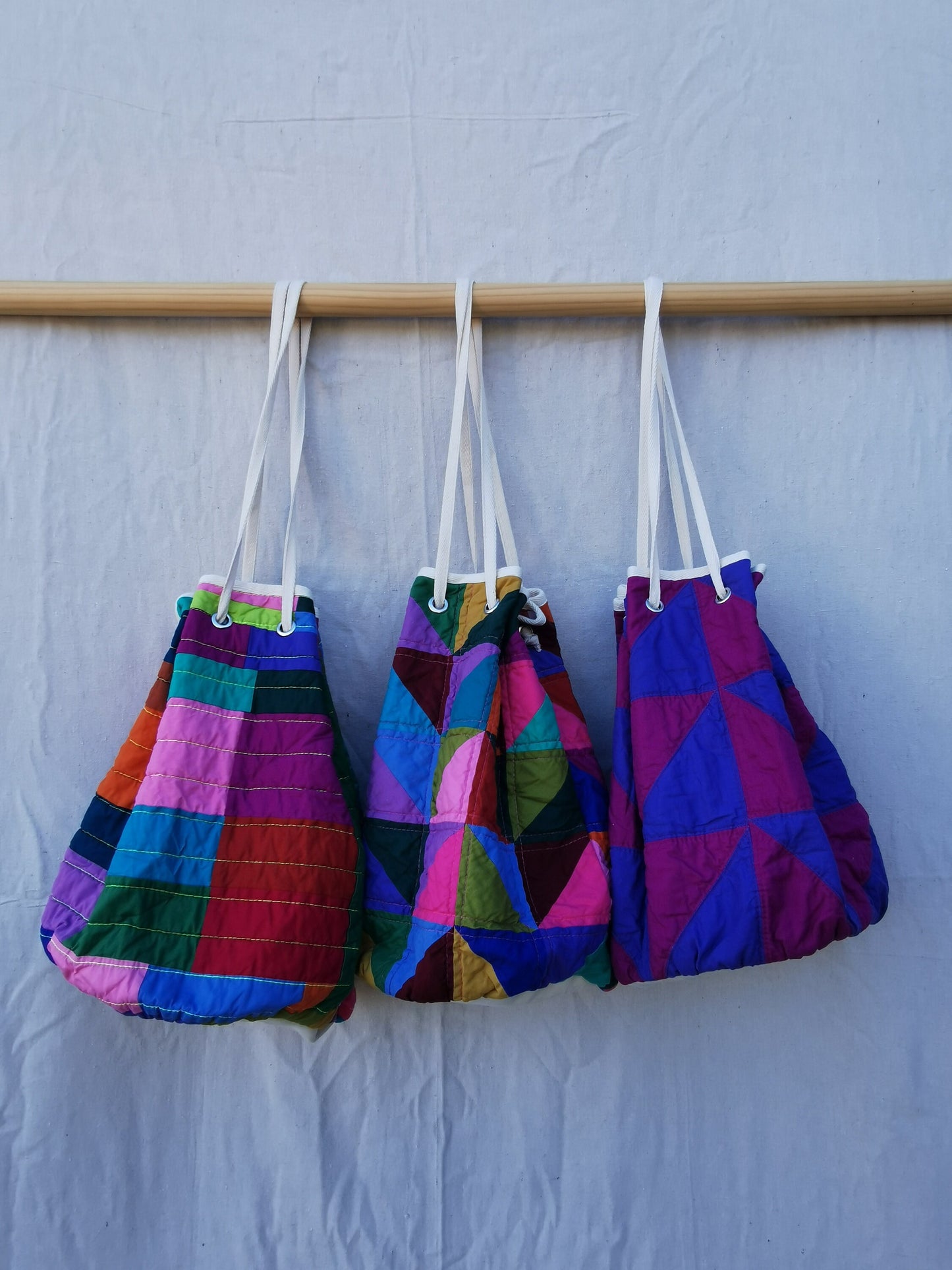 PATCHWORK BUCKET TOTE BAG - One of a kind!