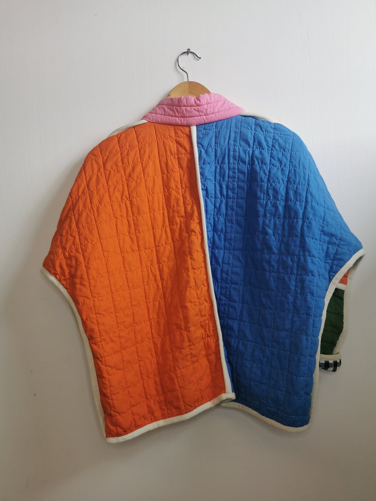 QUILTED JACKET - Size XS - Quilted Patchwork Colourblock