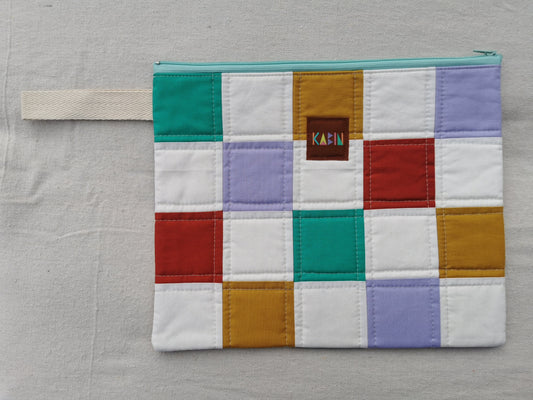 Large Quilted Patchwork Zipper Pouch