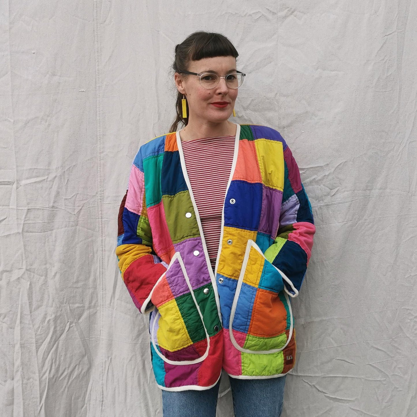 QUILTED JACKET - Size XL - Floral with Ruffles