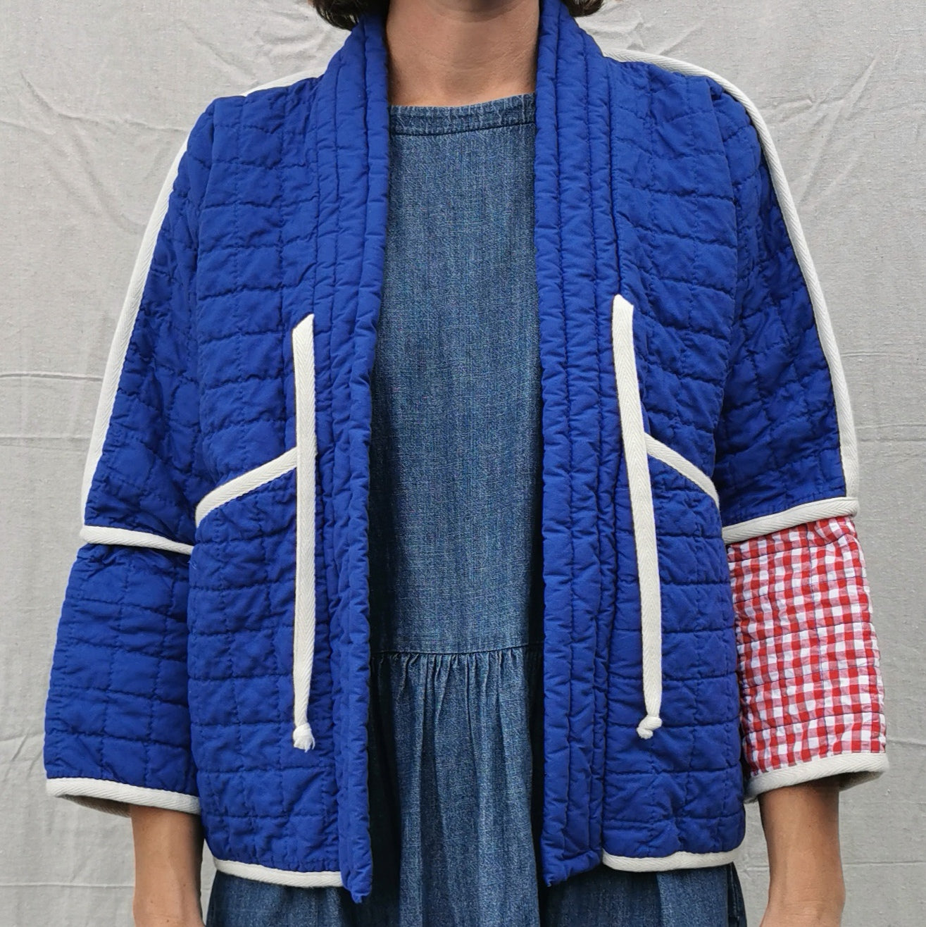 QUILTED JACKET - Size XL - Patchwork Colourblock