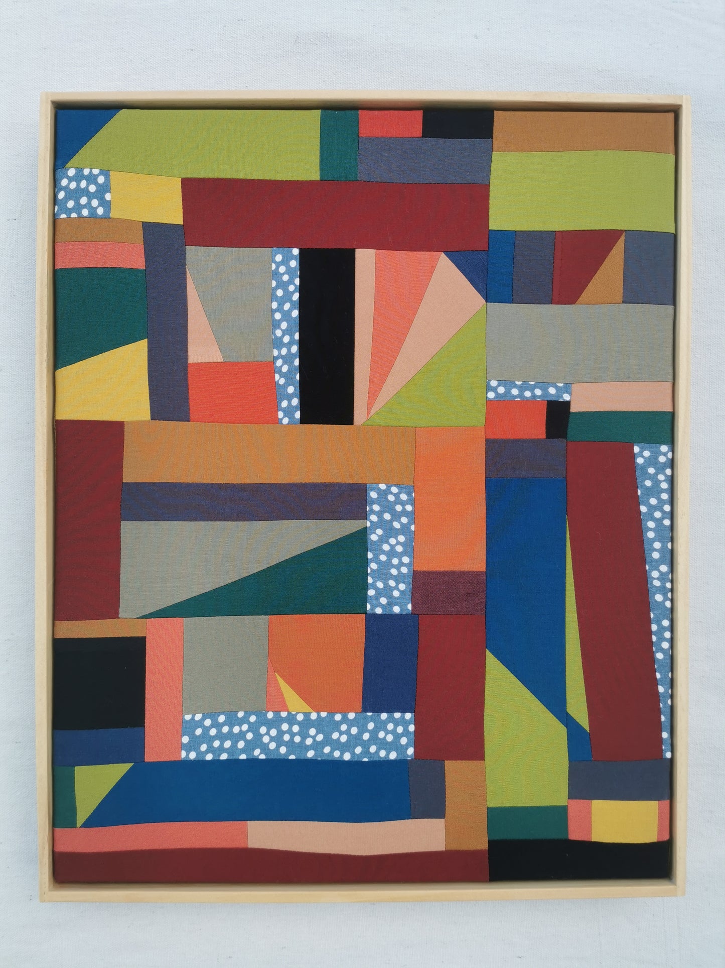 Framed Art Quilt - 16" x 20" - Moving Mountains