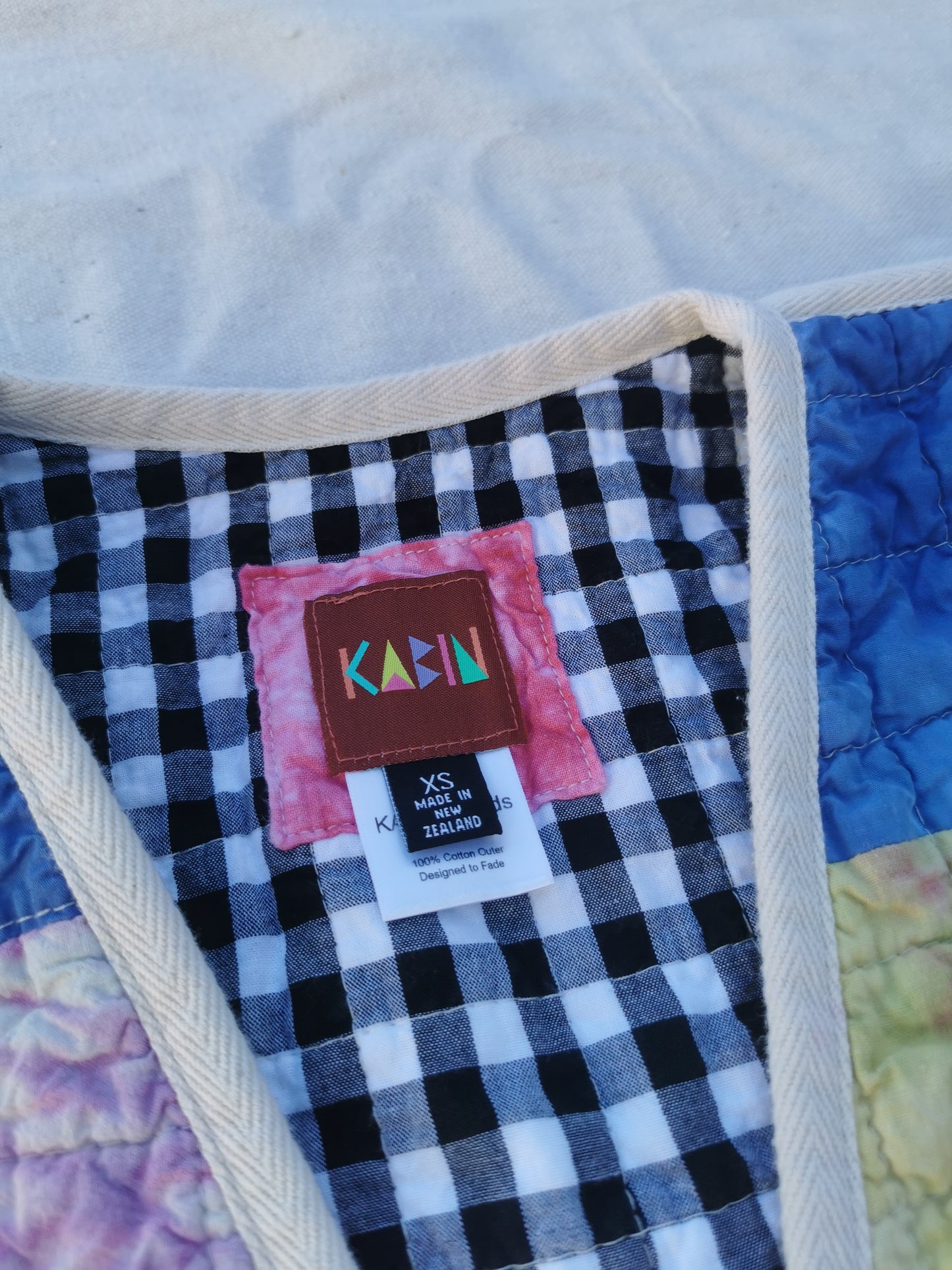 QUILT COAT - Size XS - Patchwork Quilted Cotton with Gingham Lining