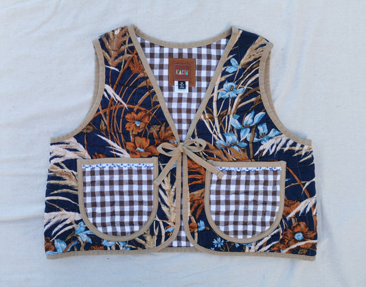 QUILTED VEST - Size M - Vintage Winter Grass