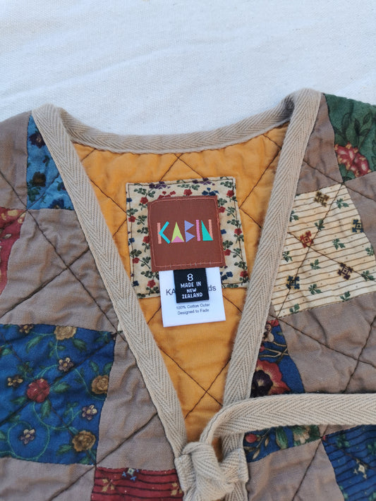 KIDS QUILTED VEST - Size 8 - Cottage Patchwork