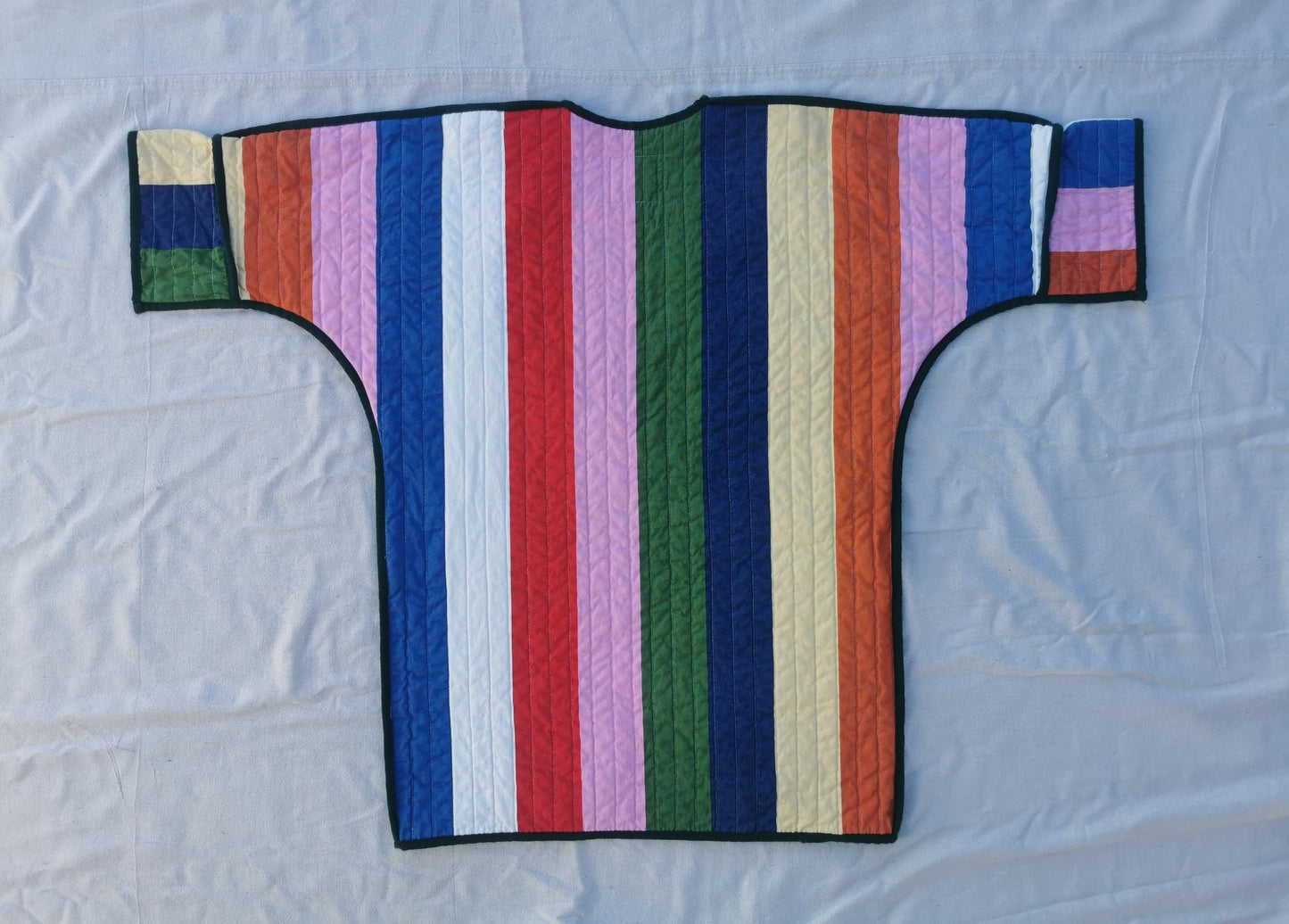 QUILT COAT - Size XS - Bold Stripes with Mini Stripe Lining