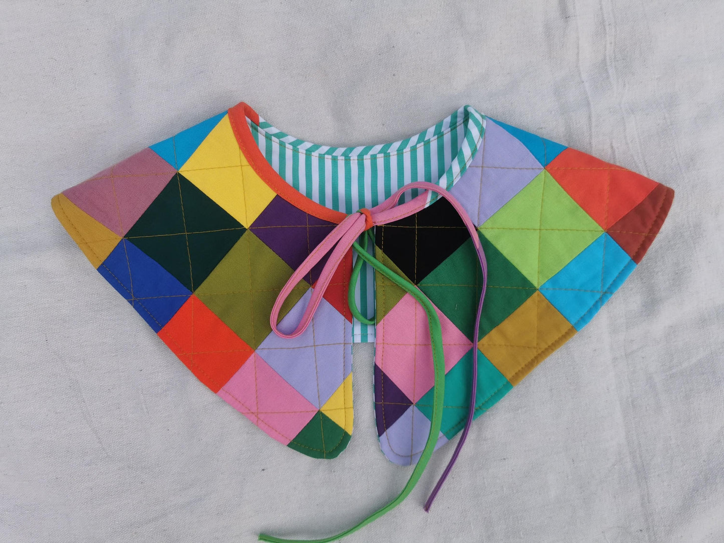 PATCHWORK QUILT COLLAR - Reversible - One of a Kind