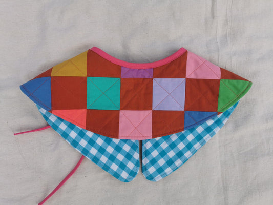 PATCHWORK QUILT COLLAR - Reversible - One of a Kind