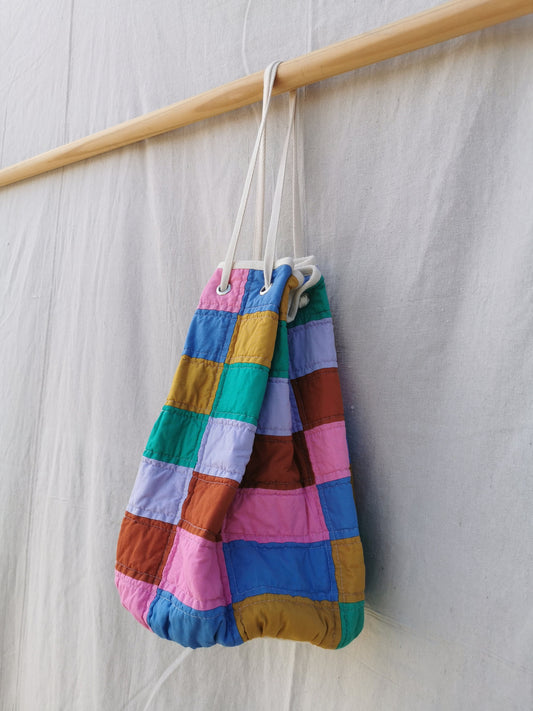 PATCHWORK BUCKET TOTE BAG - One of a Kind