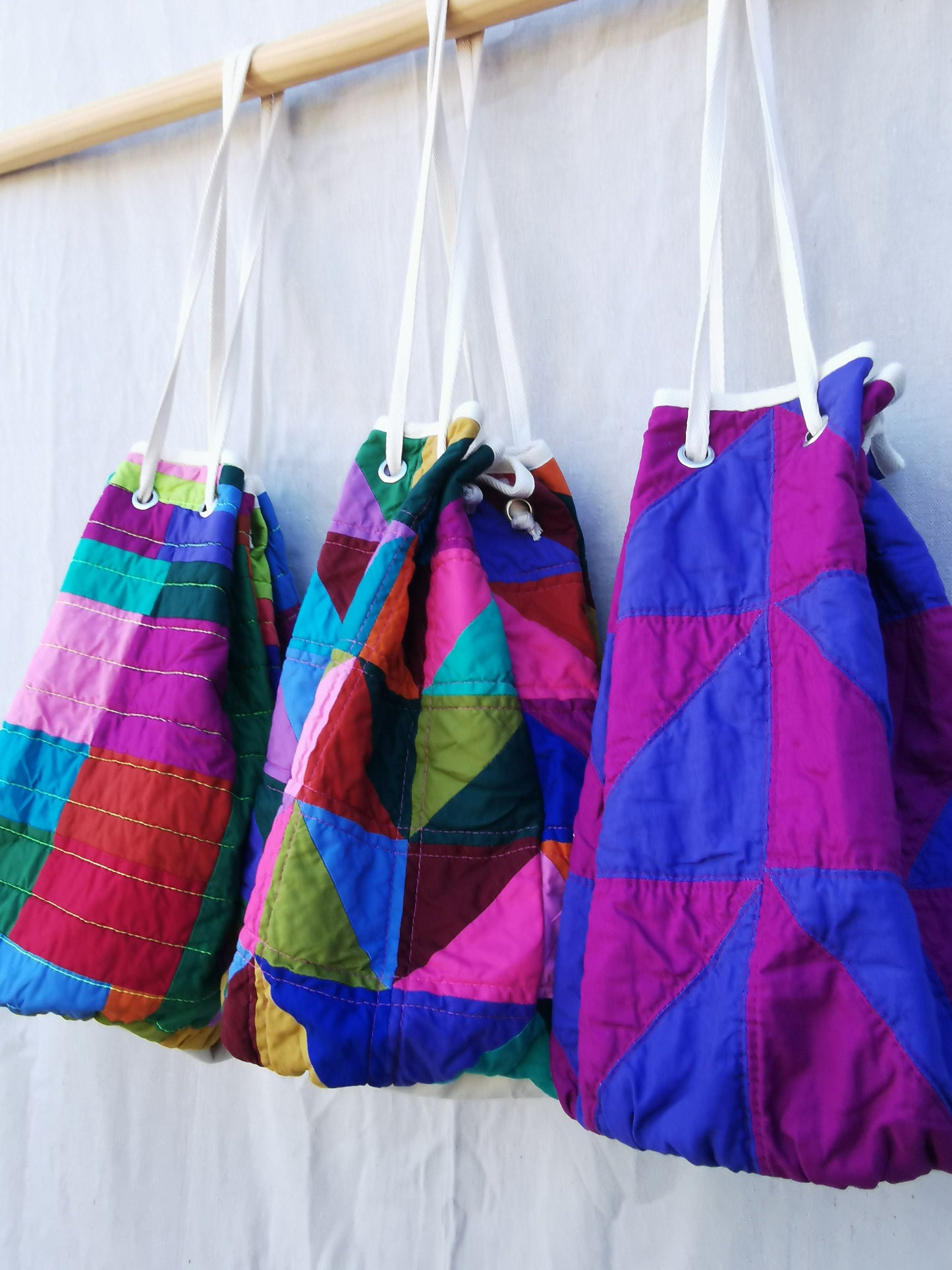 PATCHWORK BUCKET TOTE BAG - One of a Kind
