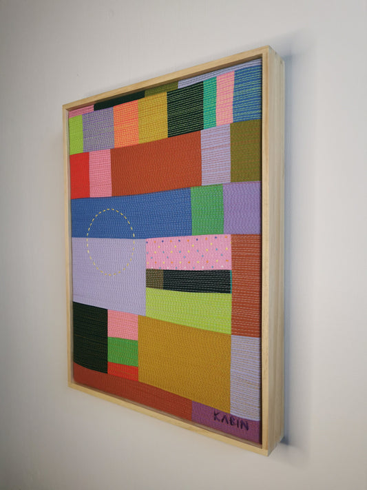 Framed Art Quilt - 12" x 16" - Getting Lost