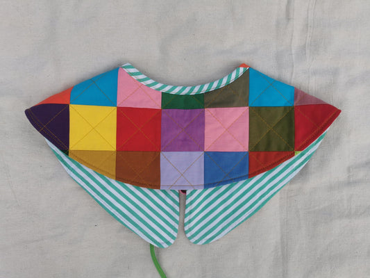 PATCHWORK QUILT COLLAR - Reversible - One of a Kind