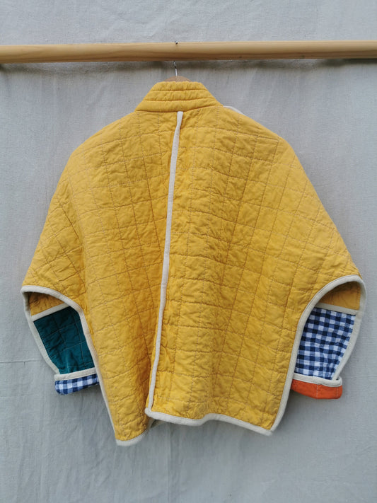 QUILTED JACKET - Size M - Quilted Colourblock
