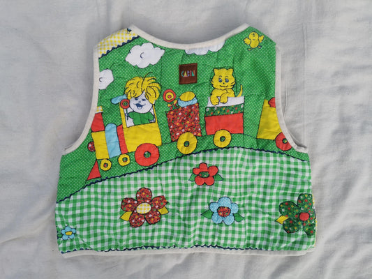 QUILTED VEST - Size S - Vintage Upcycled Quilt