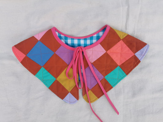 PATCHWORK QUILT COLLAR - Reversible - One of a Kind