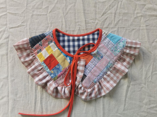 PATCHWORK QUILT COLLAR - Reversible - One of a Kind