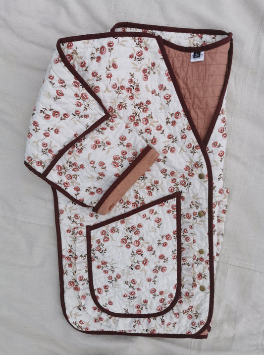 QUILTED JACKET - Size XL - Floral with Ruffles