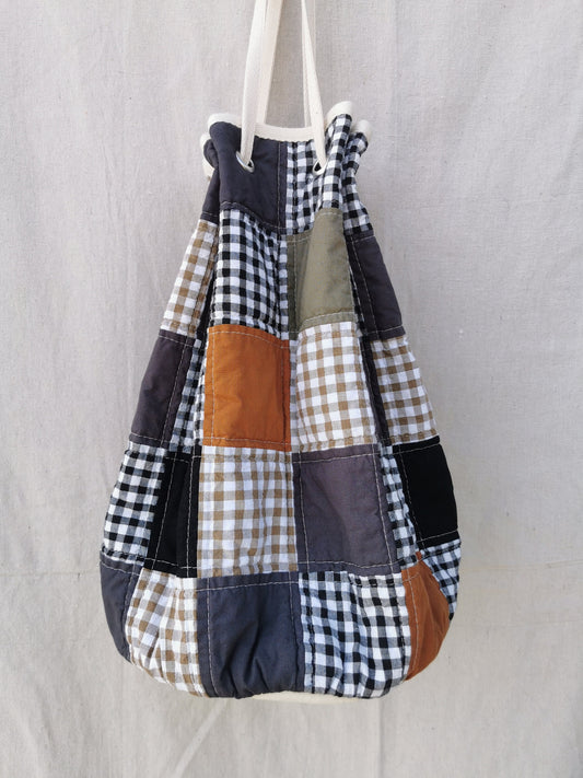 PATCHWORK BUCKET TOTE BAG - One of a kind!