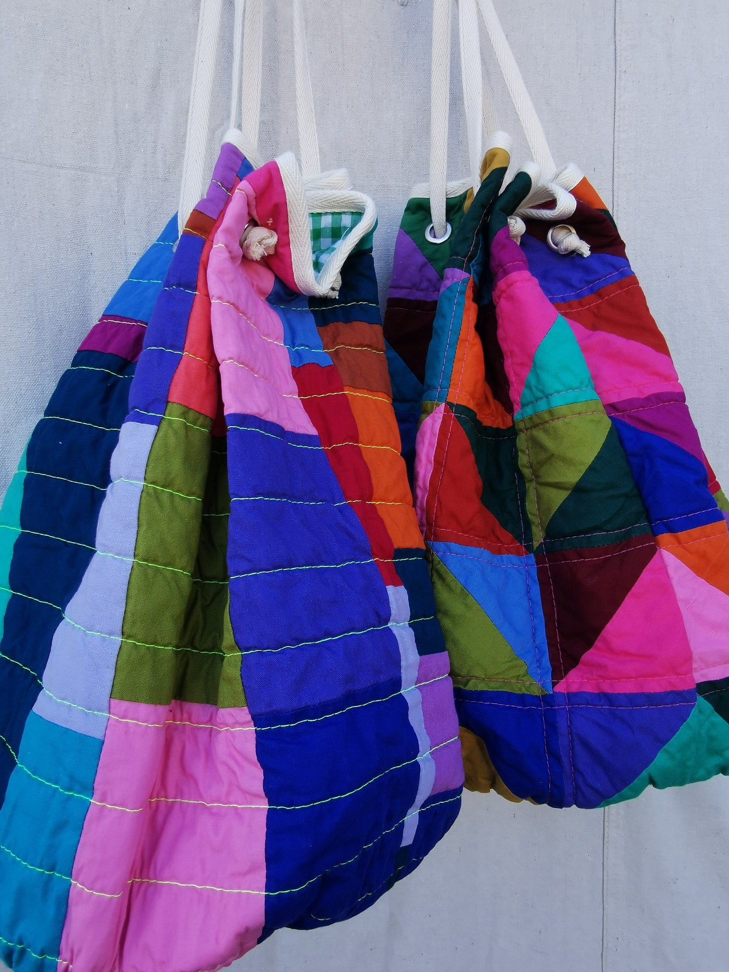 PATCHWORK BUCKET TOTE BAG - One of a kind!