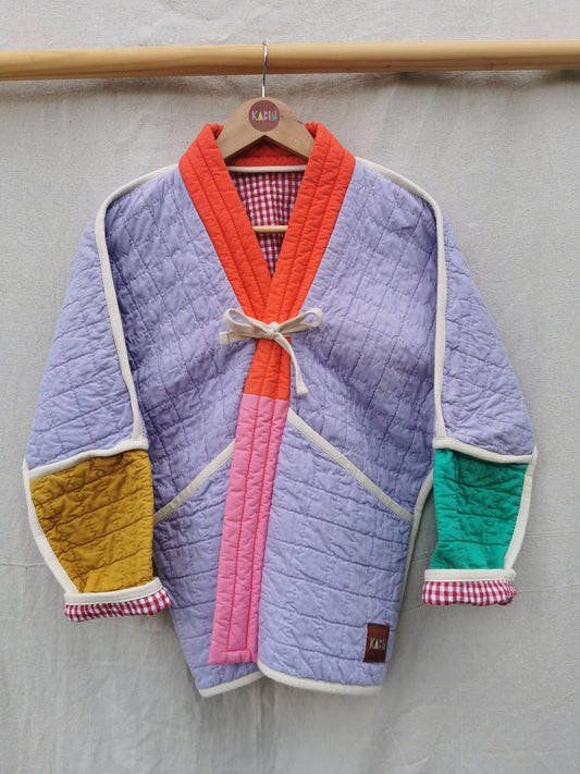 QUILTED JACKET - Size XS - Quilted Colourblock