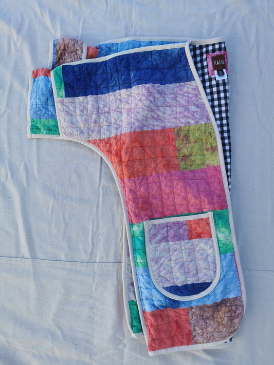 QUILT COAT - Size XS - Patchwork Quilted Cotton with Gingham Lining