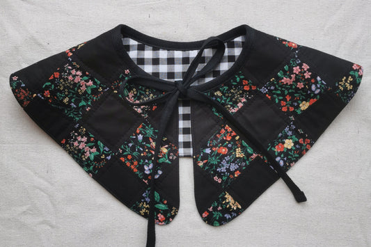 PATCHWORK QUILT COLLAR - Reversible - One of a Kind