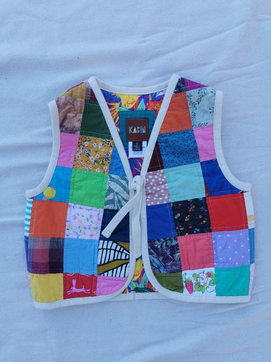 KIDS QUILTED VEST - Size 6 - Scrappy Patchwork