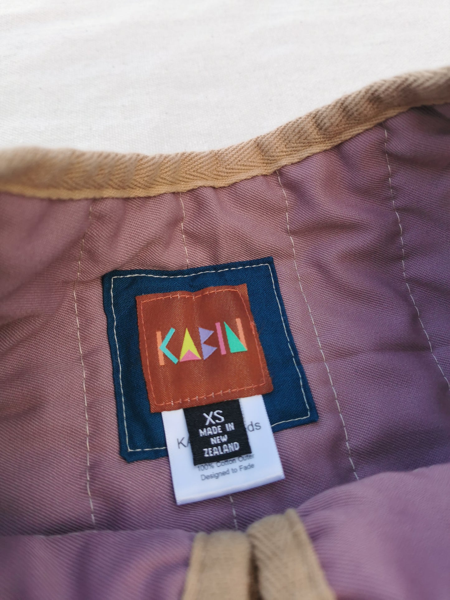 QUILTED VEST - Size XS - Natural Stripes