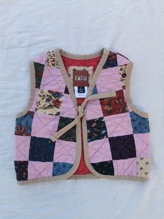 KIDS QUILTED VEST - Size 2 - Cottage Patchwork