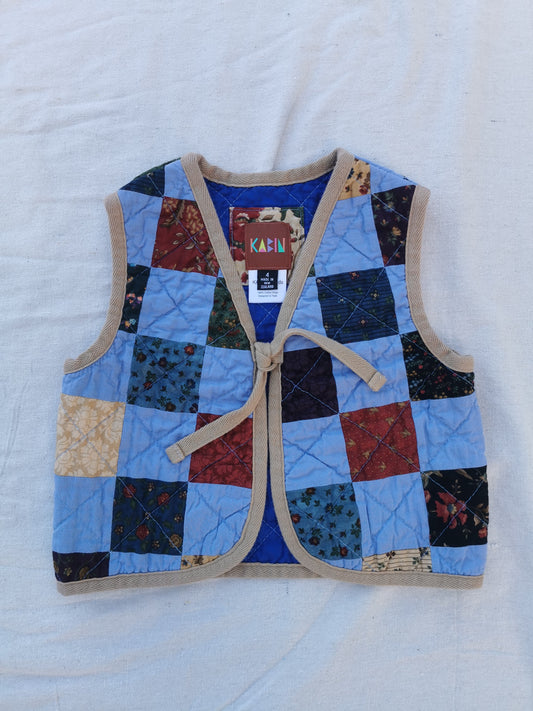 KIDS QUILTED VEST - Size 4 - Cottage Patchwork