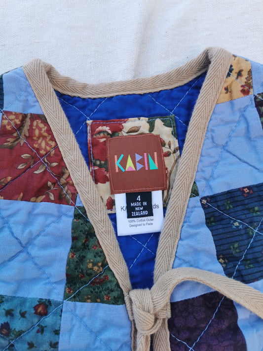 KIDS QUILTED VEST - Size 4 - Cottage Patchwork