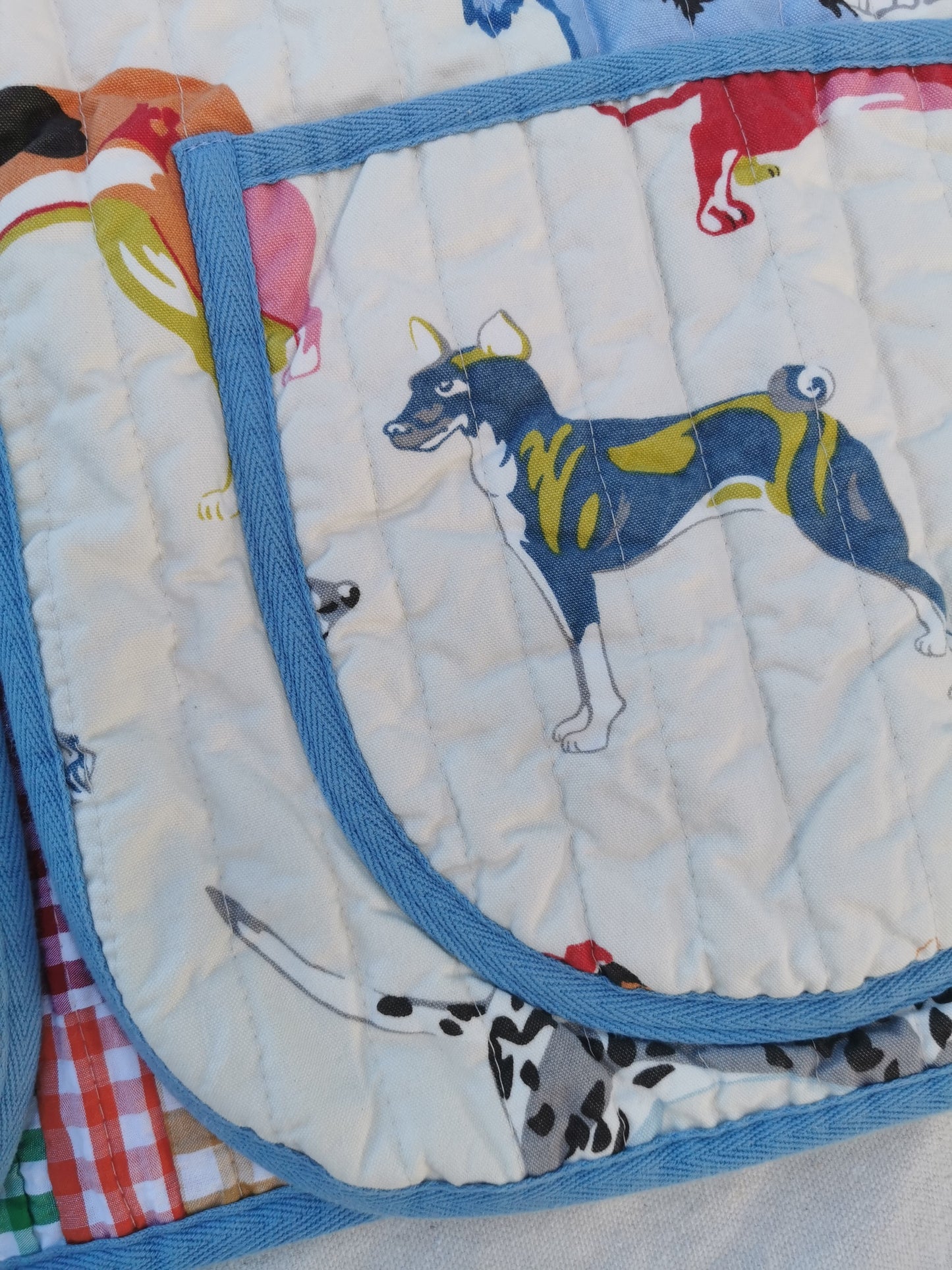 QUILTED VEST - Size L - Blue Dogs