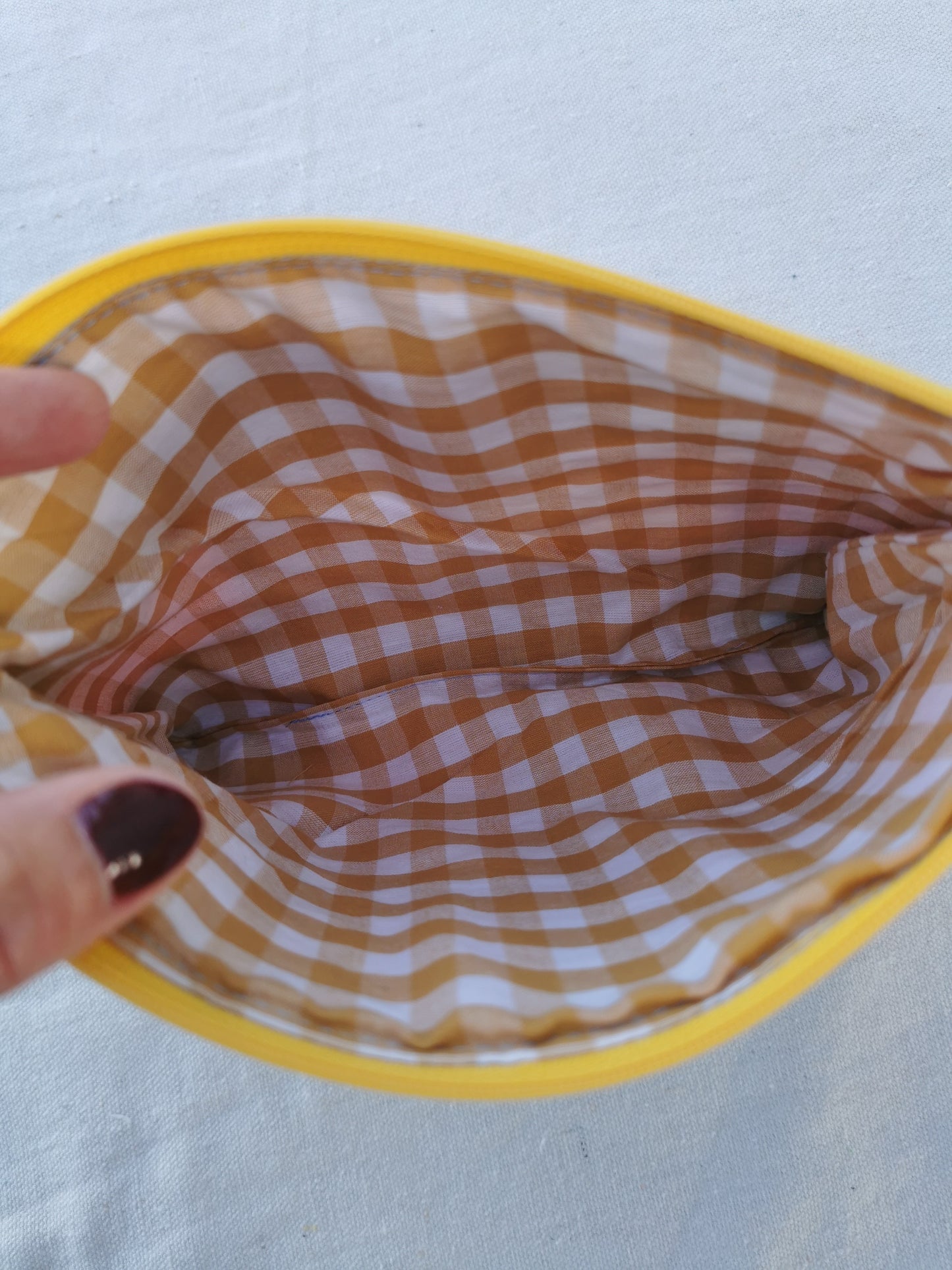 Quilted Patchwork Zipper Pouch - Wavy Stitches