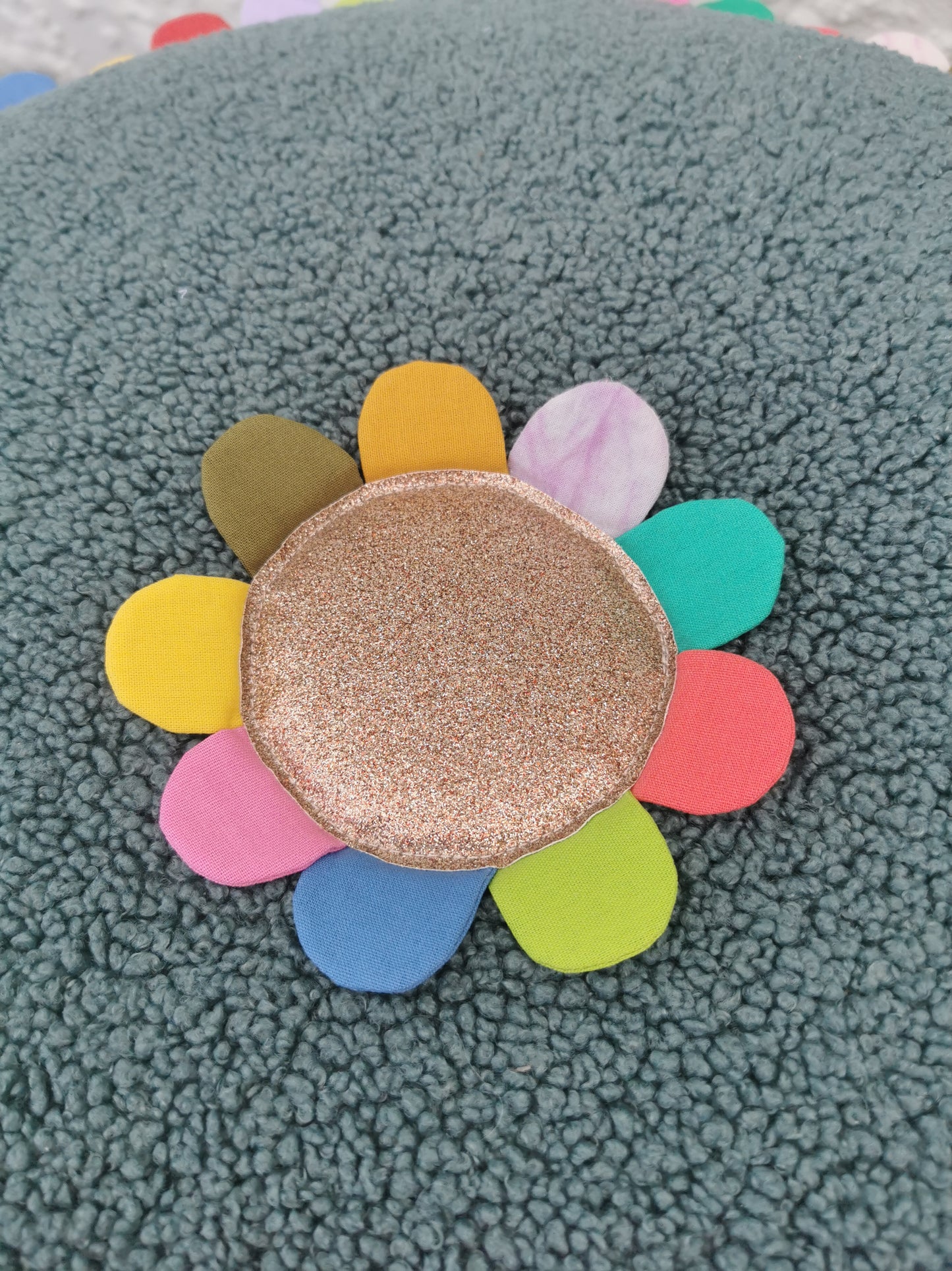 Improv Patchwork Flower Pouffe