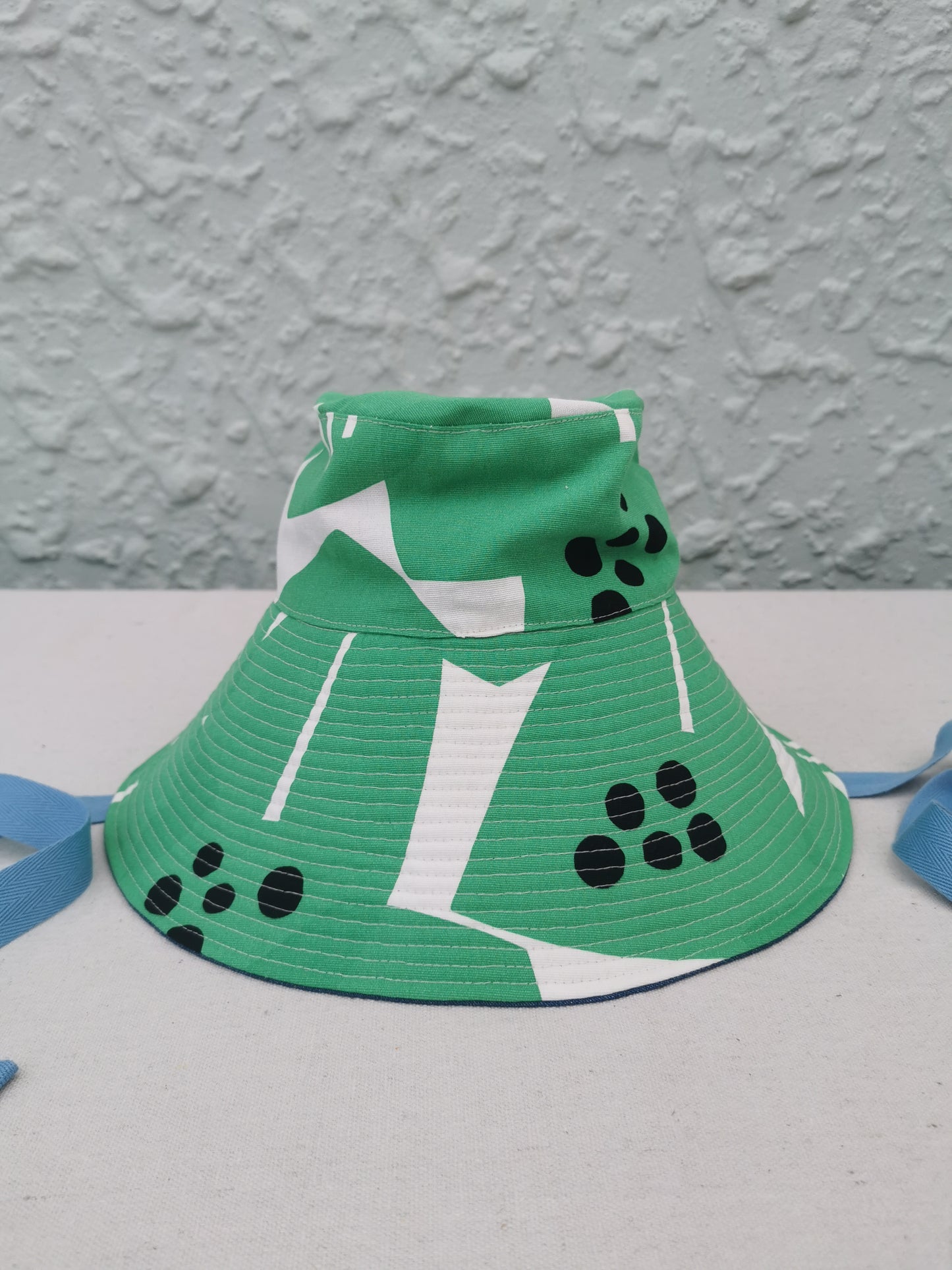 SUN HAT - Size XS - Green with Denim