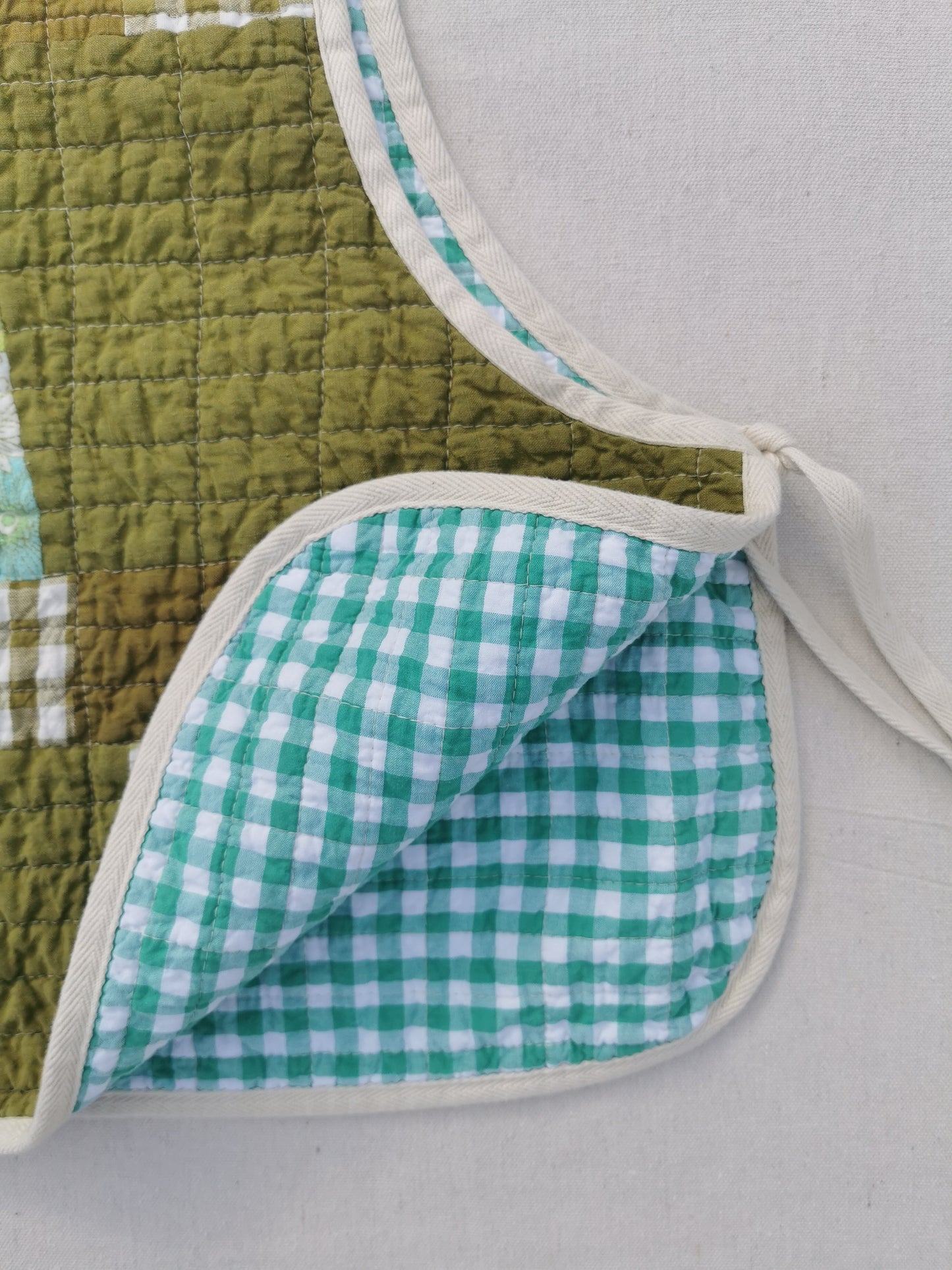 QUILTED VEST - Size XL - Improv Patchwork with Side Ties