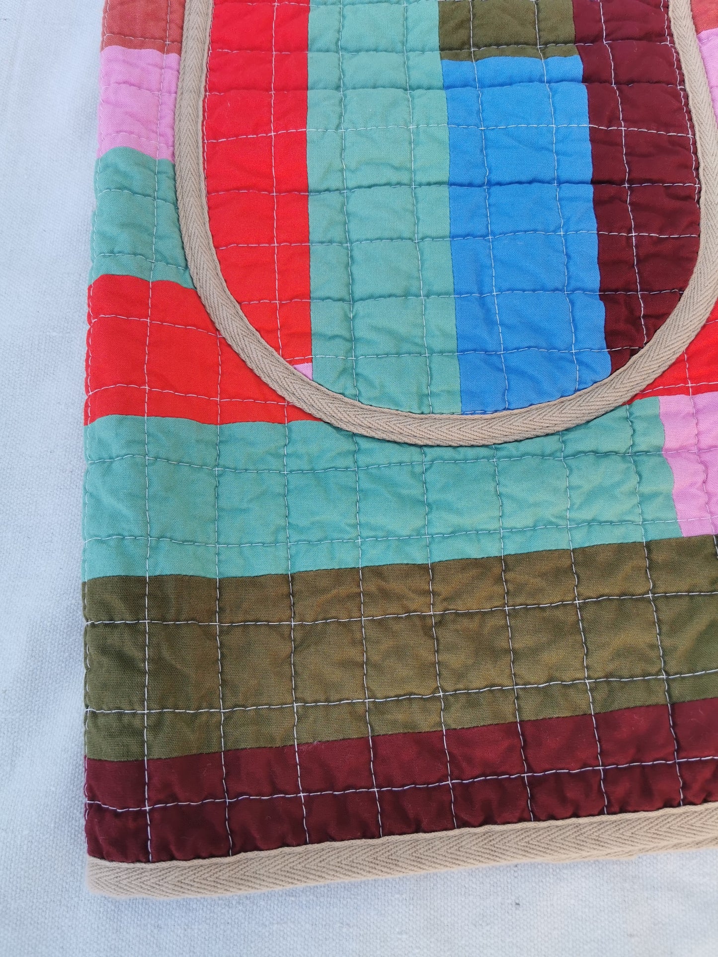 QUILT COAT - Size S - Patchwork Quilted Cotton with Gingham Lining