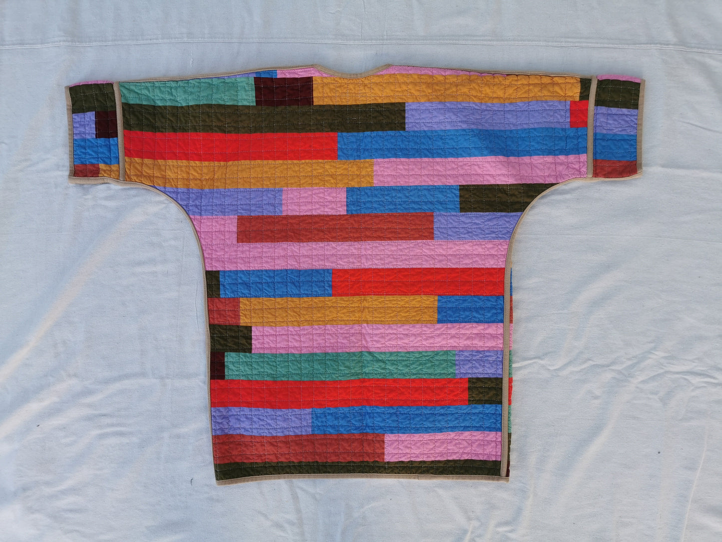 QUILT COAT - Size S - Patchwork Quilted Cotton with Gingham Lining