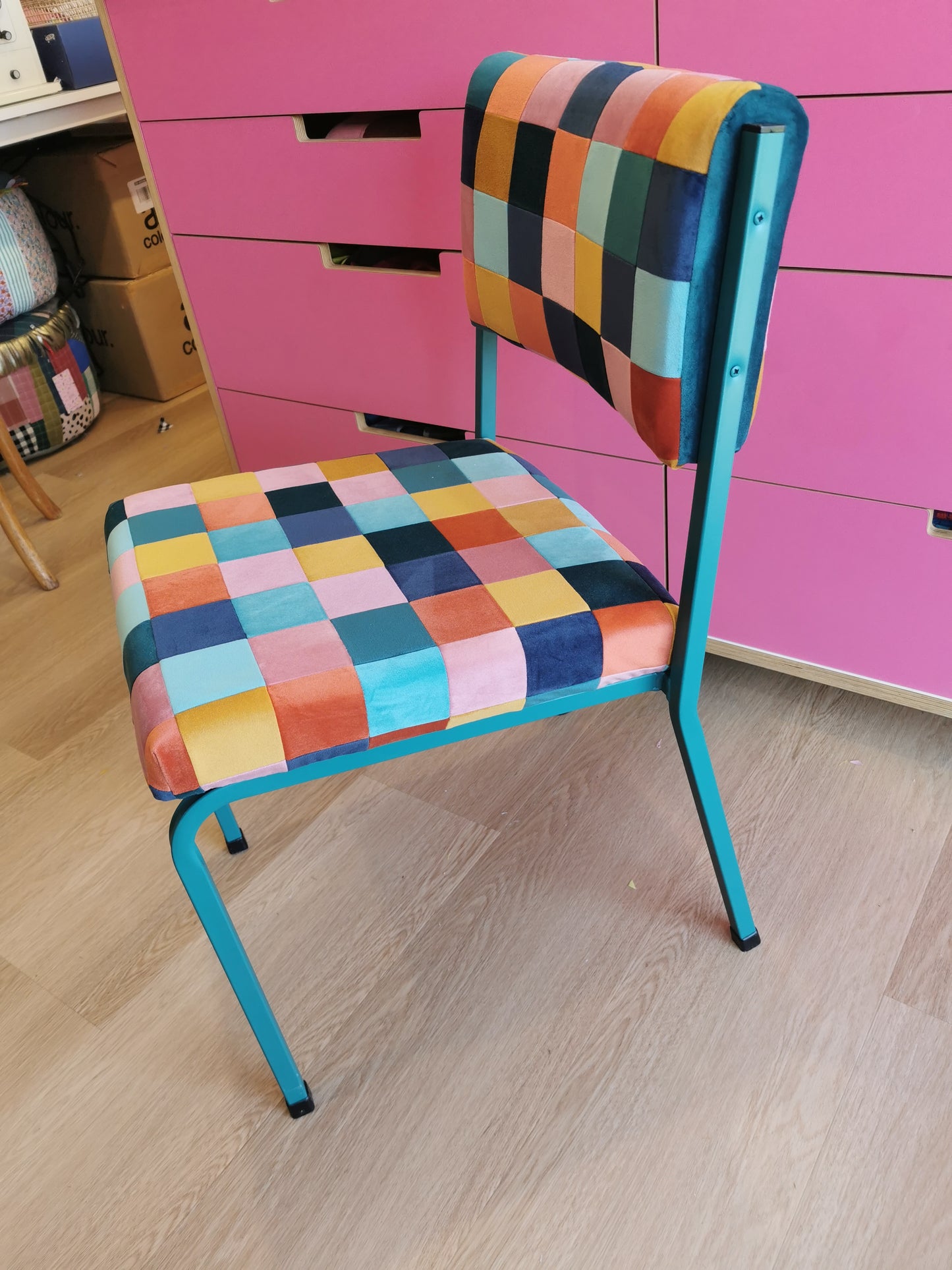Soft Velvet Patchwork Chair