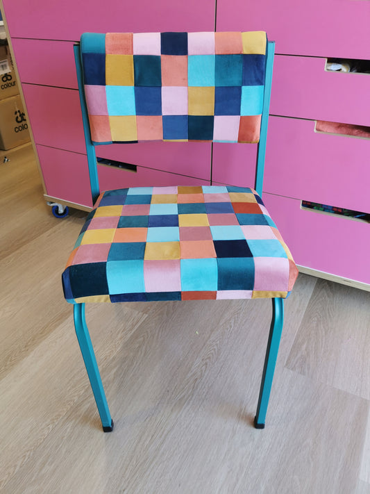 Soft Velvet Patchwork Chair