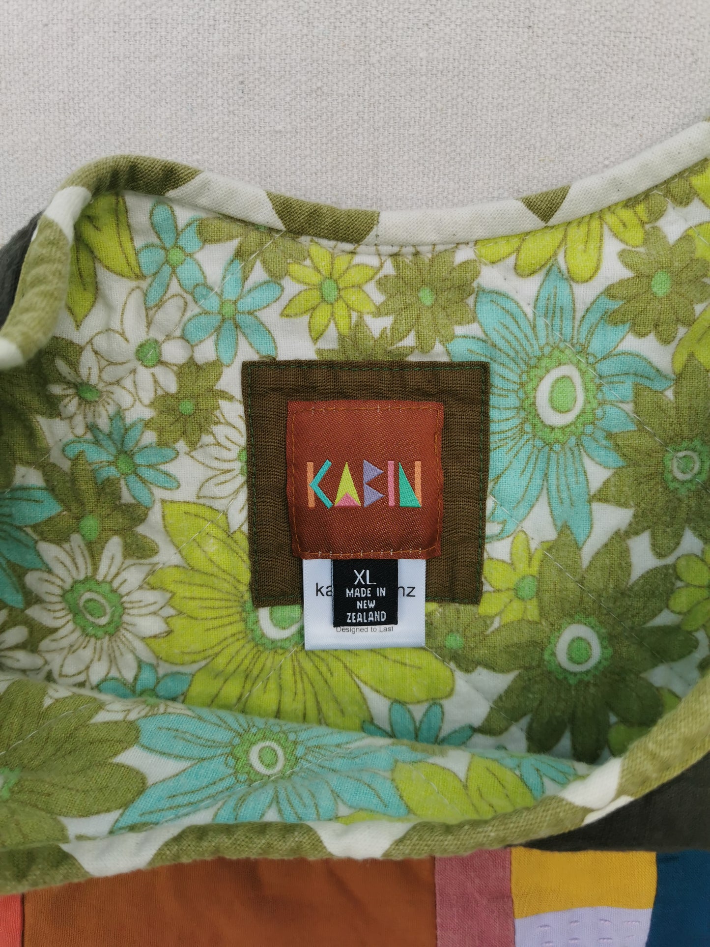 12/12 QUILTED ART VEST - Size XL - Improv Patchwork with Side Ties