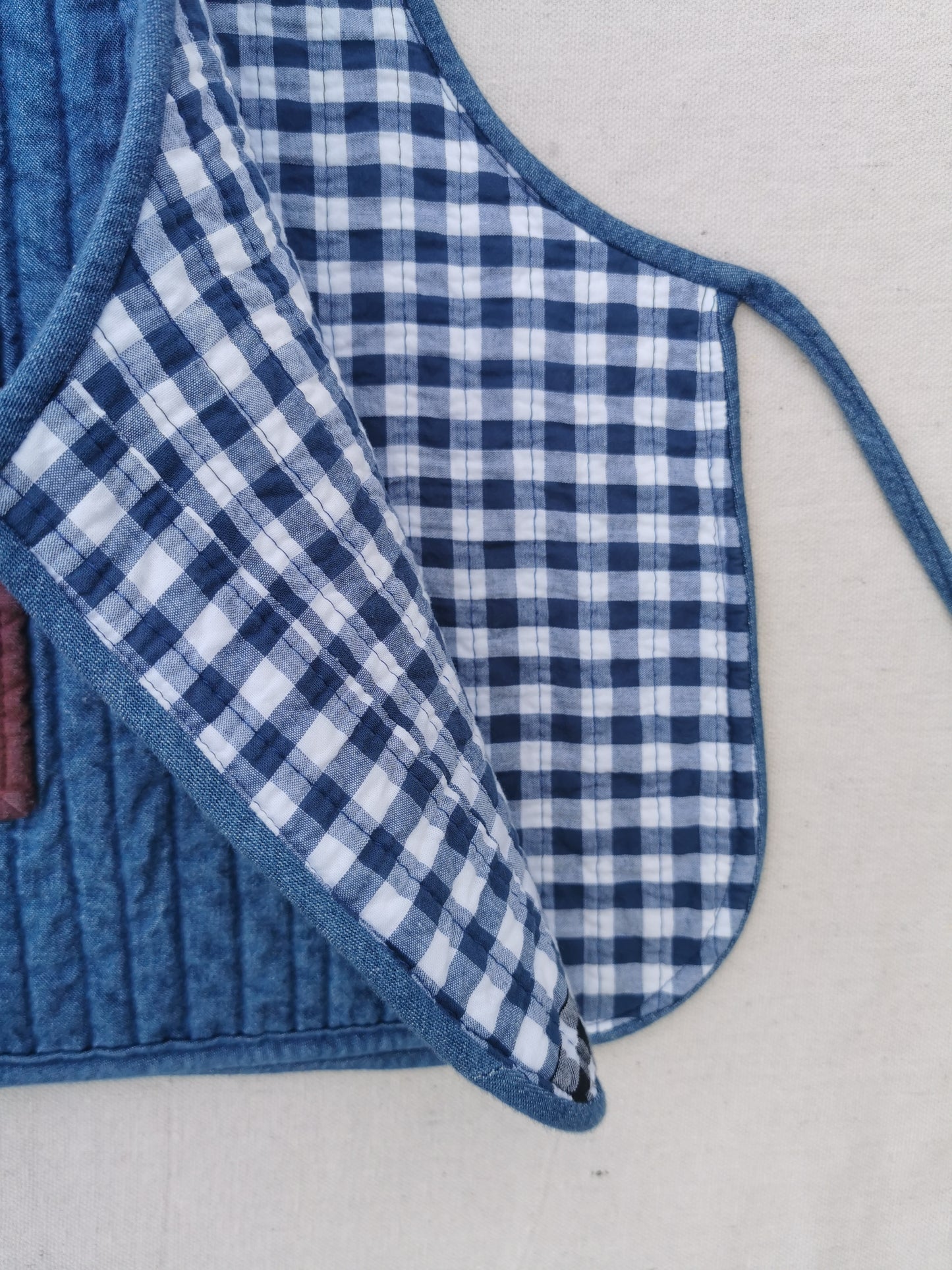7/12 QUILTED ART VEST - Size  M - Improv Patchwork with Side Ties